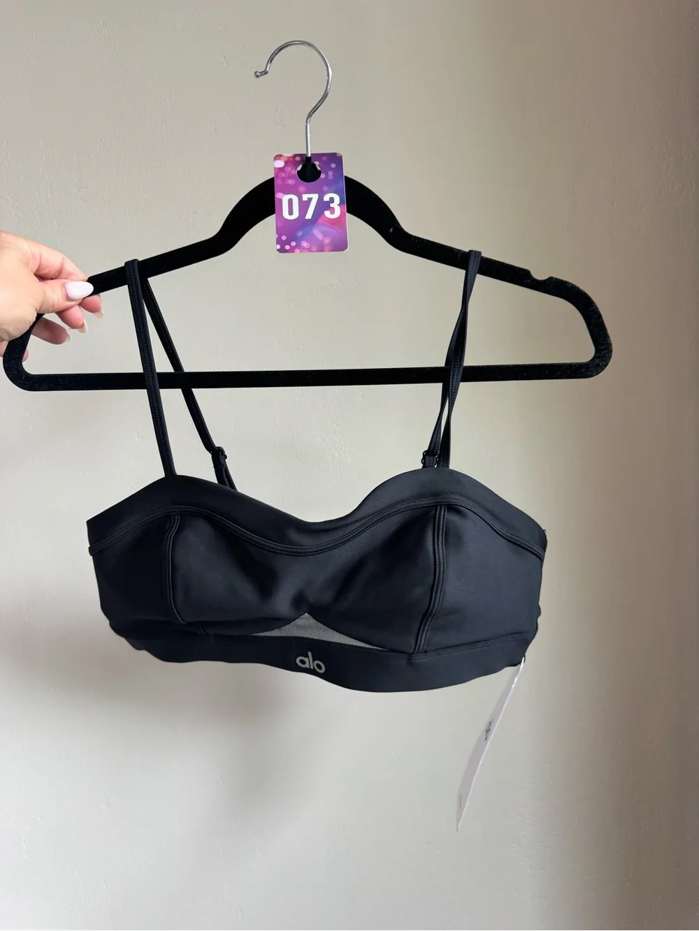 73. ALO Airlift skyglow Black Bralette